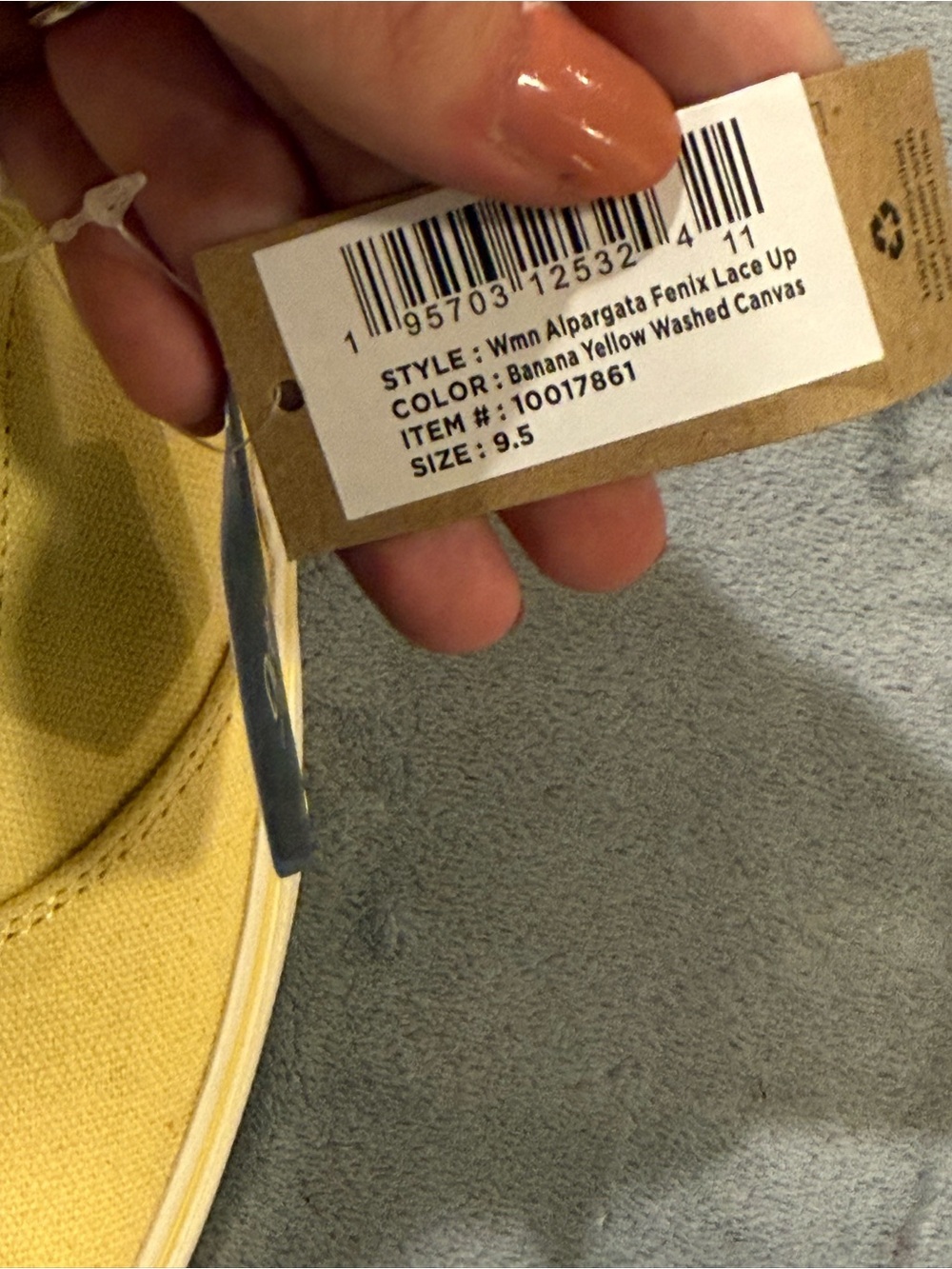 Tom’s women’s alpargata yellow lace up shoes size 9.5 NWT - Picture 6 of 6